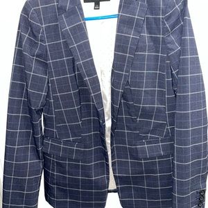 Banana Republic Dark Blue Plaid Blazer